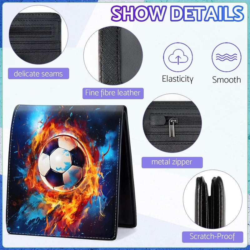 ZHIMEBYE Boys Wallet for Kids, Cool Kids Wallet for Boys Ages 8-10 9-12 11-15, Funny Soccer Leather Bifold Rfid Blocking, Coin Pocket Id Window for Teen Men Youth Guys Birthday Christmas Gifts - Image 5